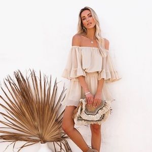 Vici - Definitely Demure Off Shoulder Romper
